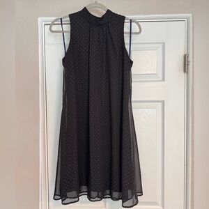 Tommy Hilfiger Black Chiffon Mini Dress with Rose Gold Dots